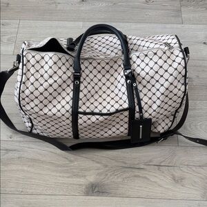 Stylish Black and White Duffel Bag